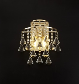 IL32774  Inina Crystal Switched Wall Lamp 2 Light French Gold